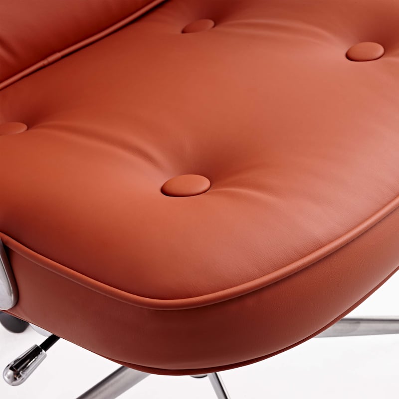 Lobby Lumbar Support Height Adjustable Leather Ergonomic Office Chair