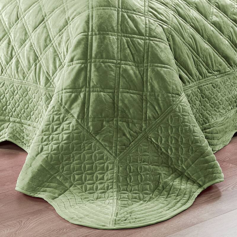 Serenta Supersoft Microplush Quilted 4 Pieces Bedspread Coverlet Set