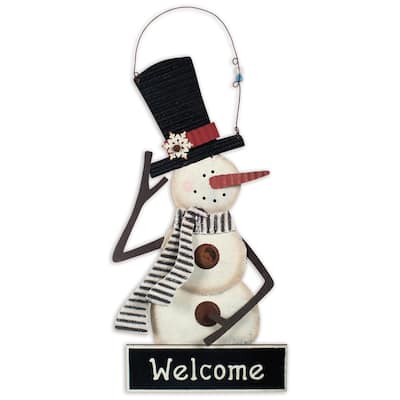 Happy Snowman Welcome Sign