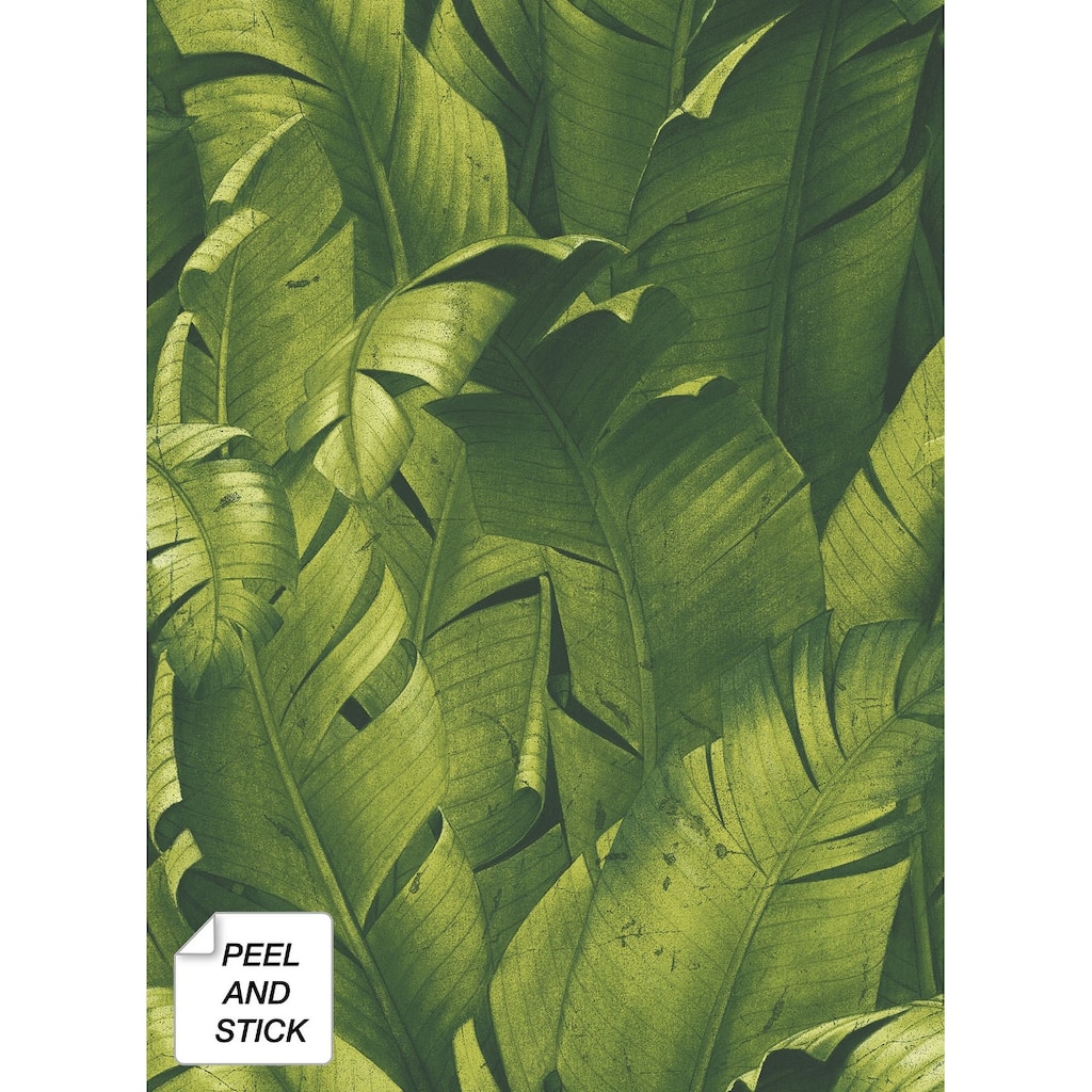 NextWall Tropical Banana Leaves Peel and Stick Removable Wallpaper - 20.5 in. W x 18 ft. L