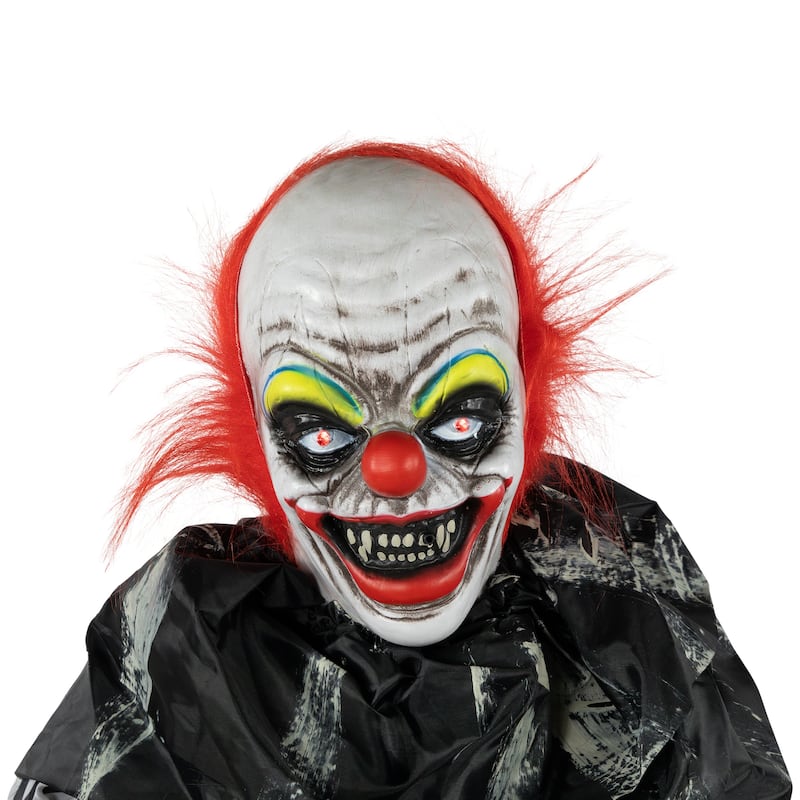 5.5' Animated Standing Clown with Glowing Eyes Halloween Decoration
