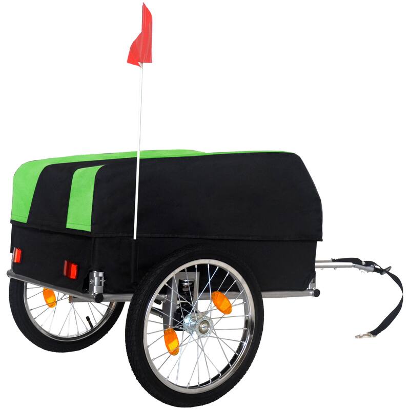 88 lbs Capacity Heavy-Duty Bike Cargo Trailer with Removable Waterproof Cover, 16" All-Terrain Wheels & Foldable Design