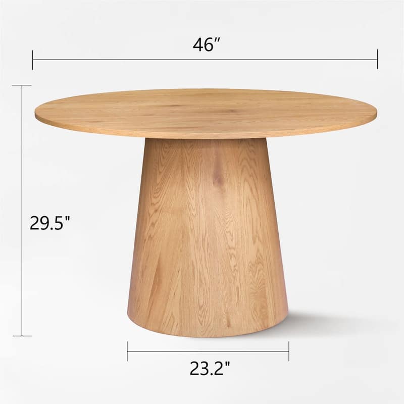 Round Wood Cone Pedestal Dining Table