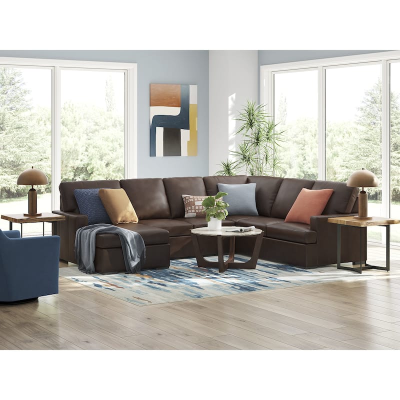 Signature Design by Ashley Modern Day Dark Brown 3-Piece Sectional with Chaise - Right Facing