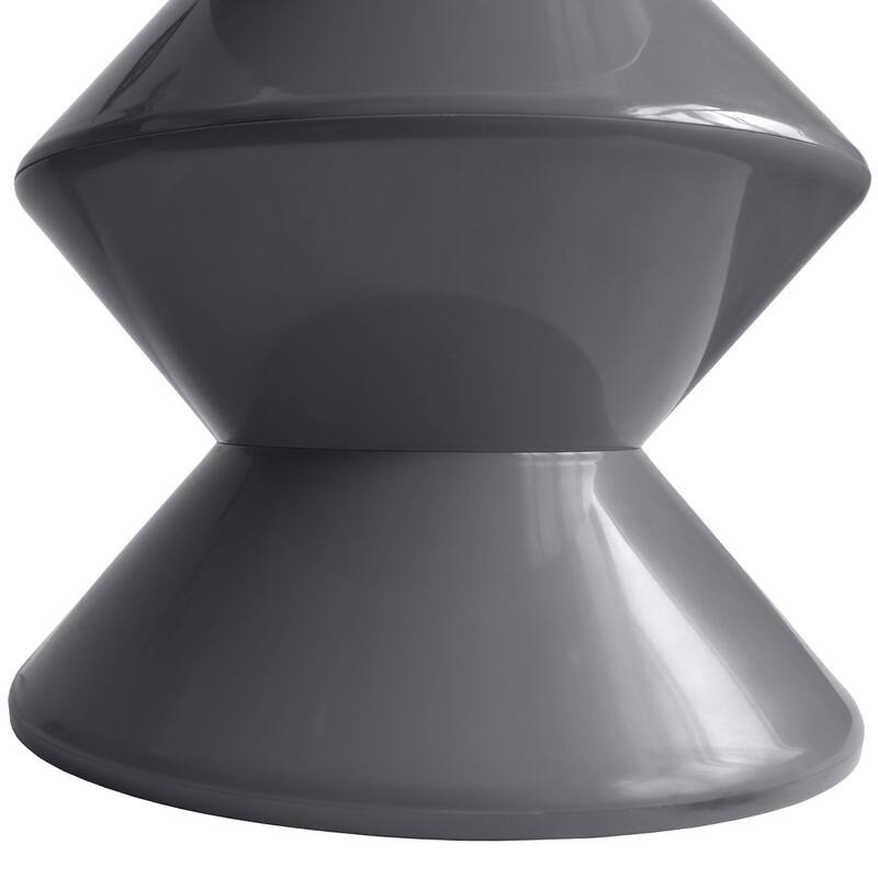 Round Side Table in ABS Plastic with Double-Hourglass Design End Table For Indoor and Outdoor