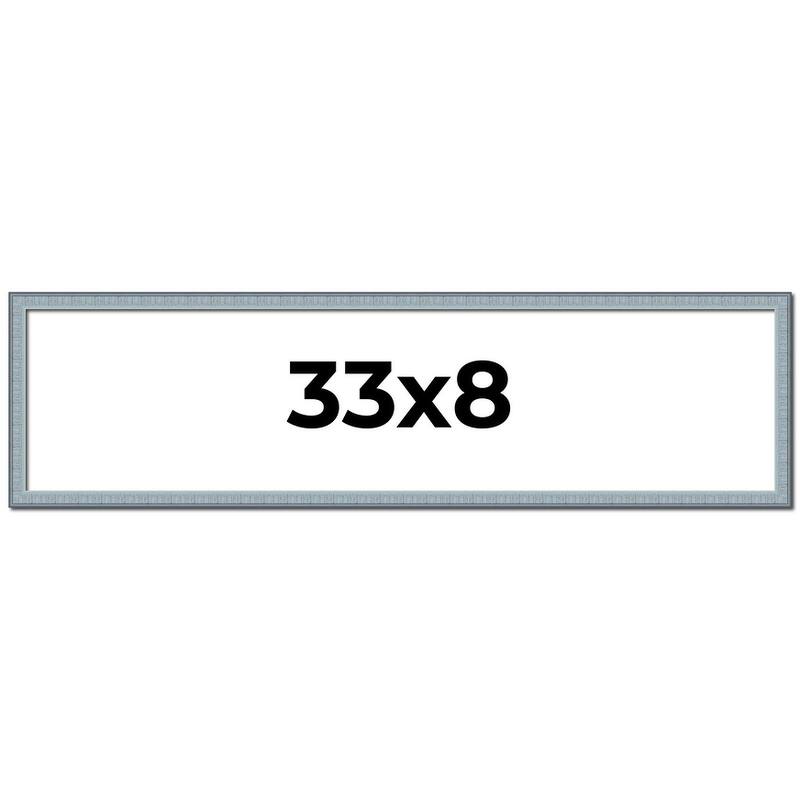 33x8 Frame Rustic Sky Blue Solid Wood Picture Frame | 0.75 Inch