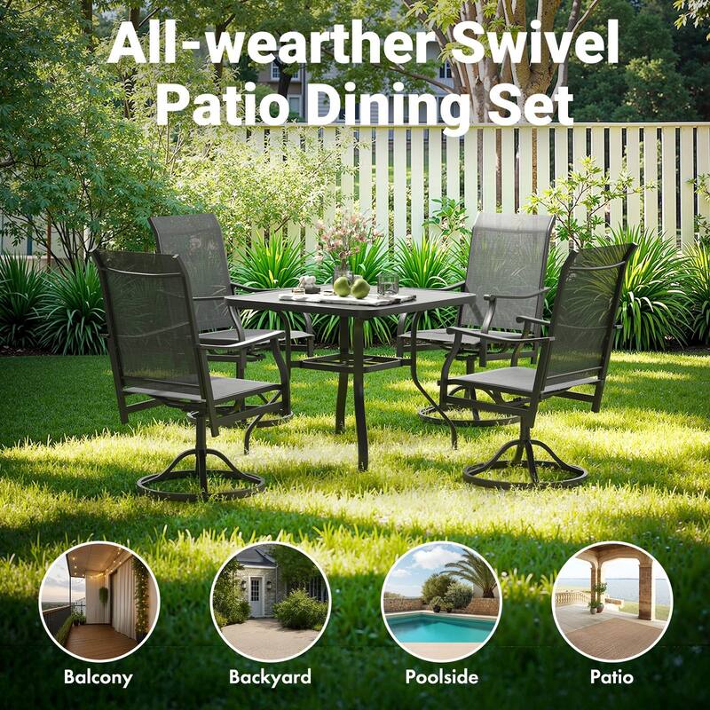 360 Swivel Patio Dining Chair Outdoor Dining Chairs Set of 2