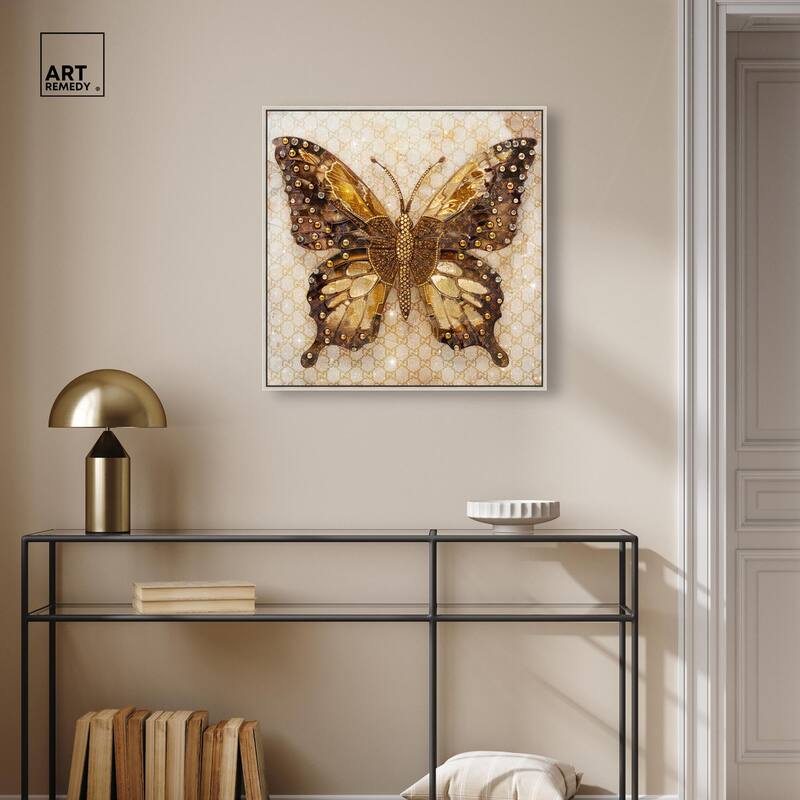 Glittering Elegant Butterfly Canvas by Art Remedy