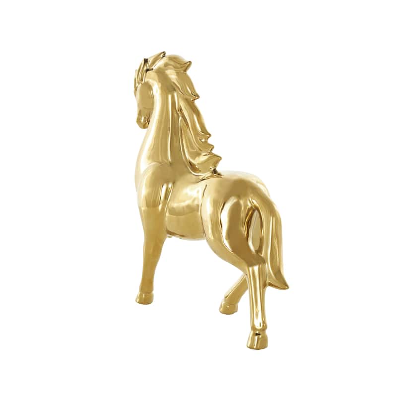 Ceramic Prancing Horse Decorative Sculpture - Gold or Silver