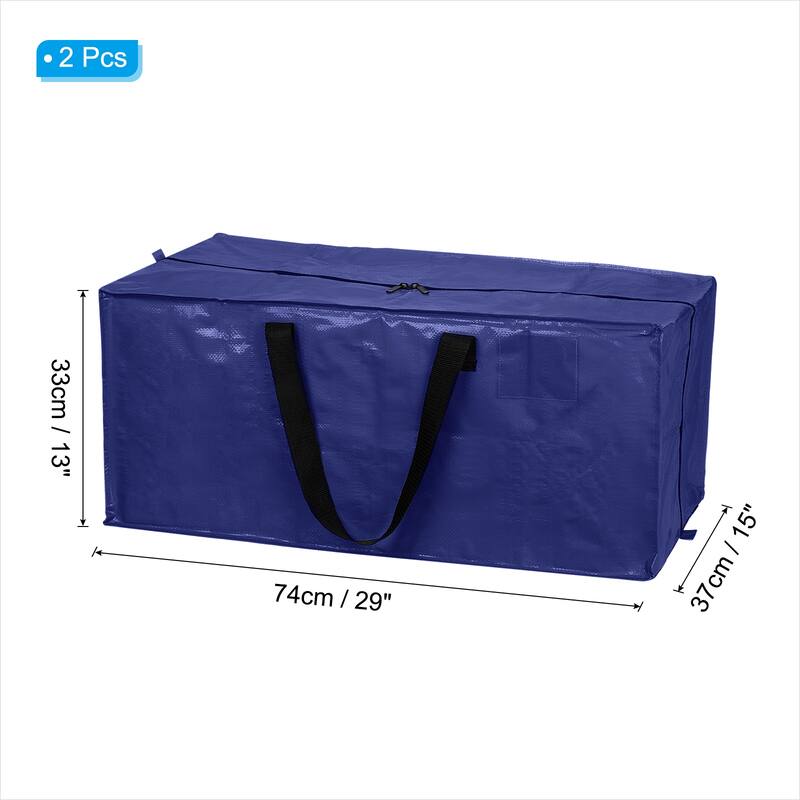 2 Pack Oversized Moving Bags with Zippers&Handles 29x13x15inch - Dark Blue