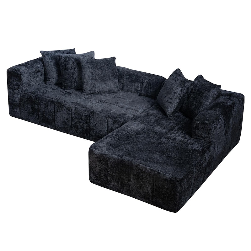 107.9" Cloud Modular Sectional Sofa with L-Shaped Chaise, Minimalist Upholstered Sofa Modern Corner Couch