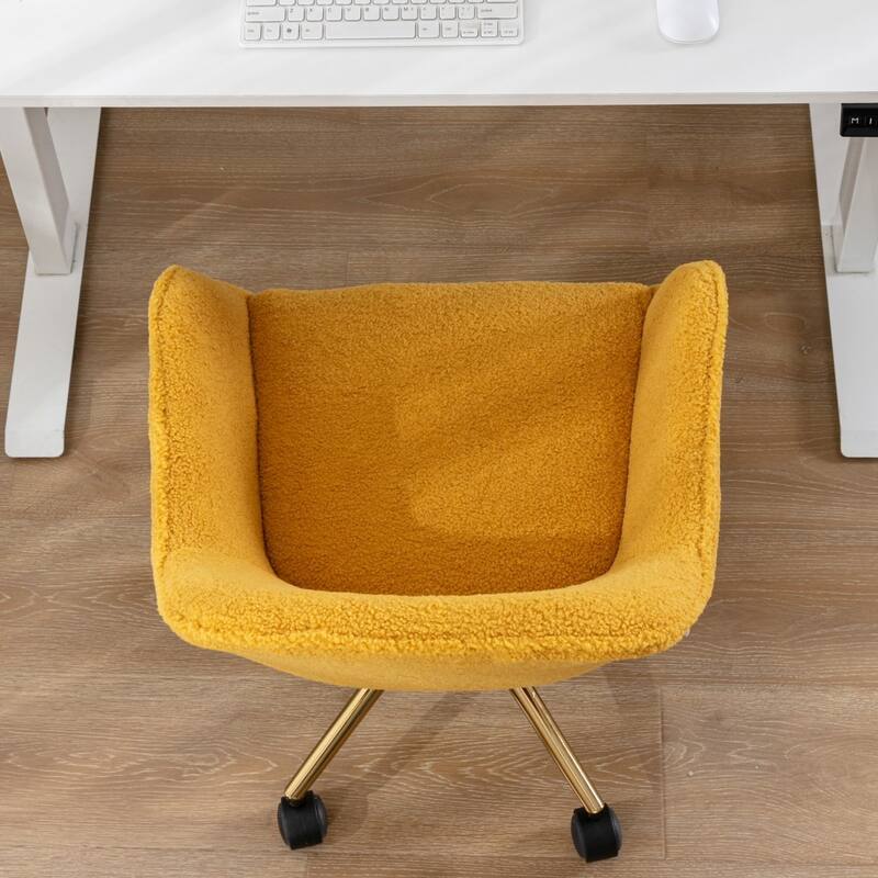 Teddy Fabric Adjustable Height Home Office Swivel Chair with Universal Wheel