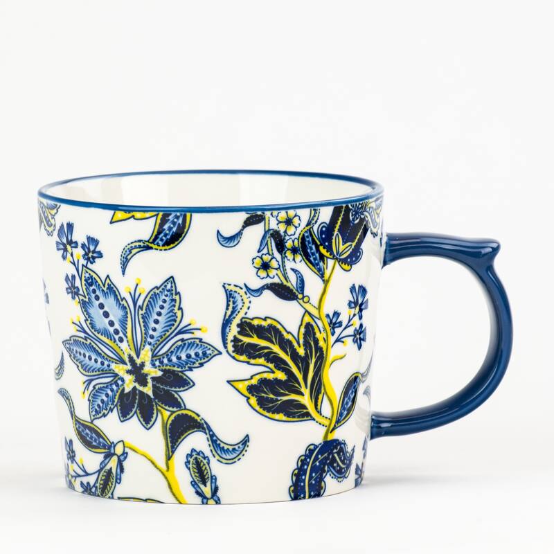 10 Strawberry Street Madison Flora Mugs, Set of 4