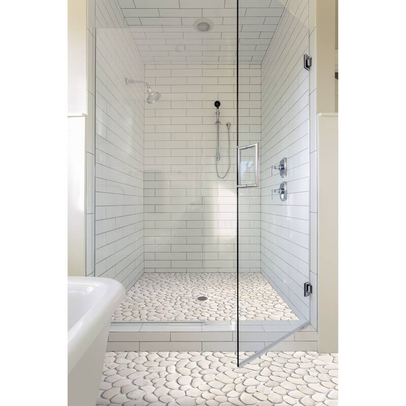Classic Pebble 11 in. x 11 in. Mesh-Mounted Mosaic Wall and Floor Tile