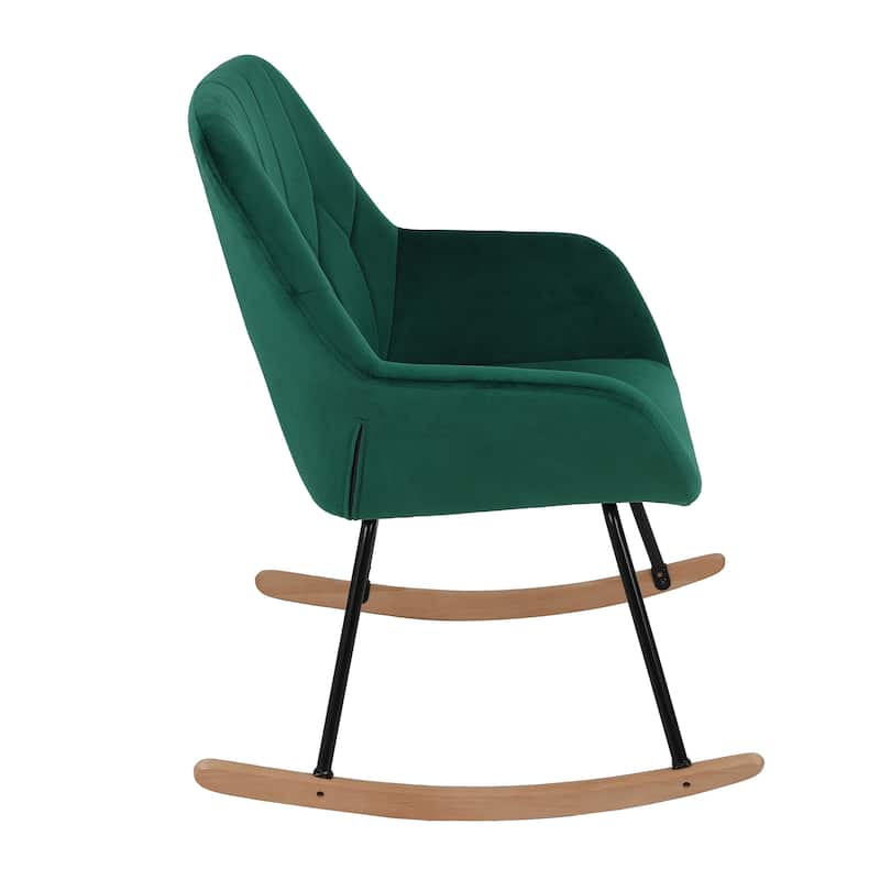 Upholstered Velvet Rocking Chair