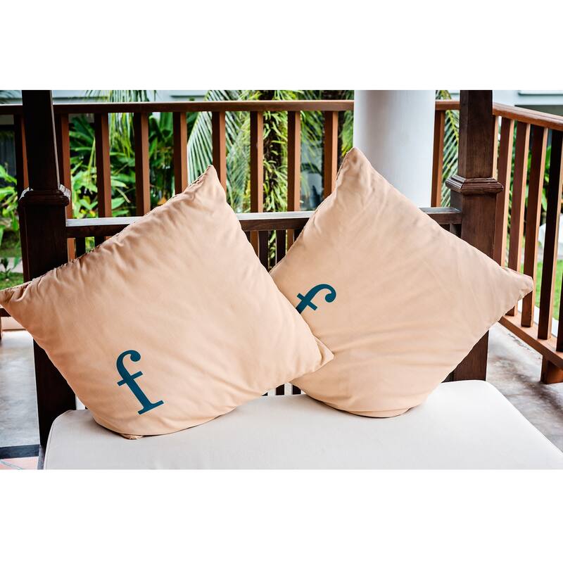 Modern Monogram Indoor/Outdoor Throw Pillow-F