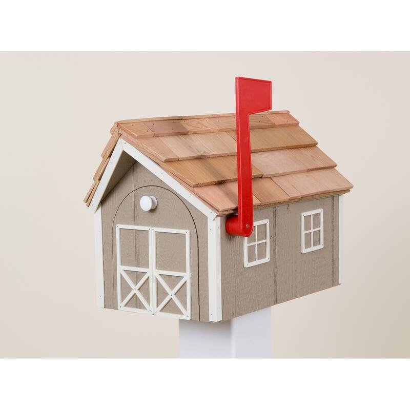 Wooden Mailbox - Clay/White