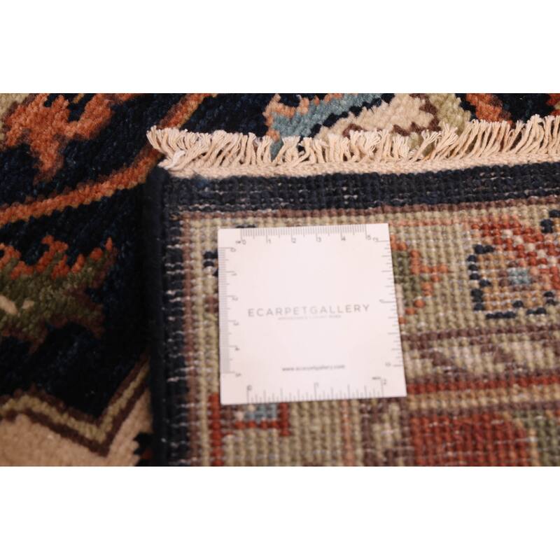 ECARPETGALLERY Hand-knotted Jules Sultane Dark Navy Wool Rug - 7'11 x 9'9