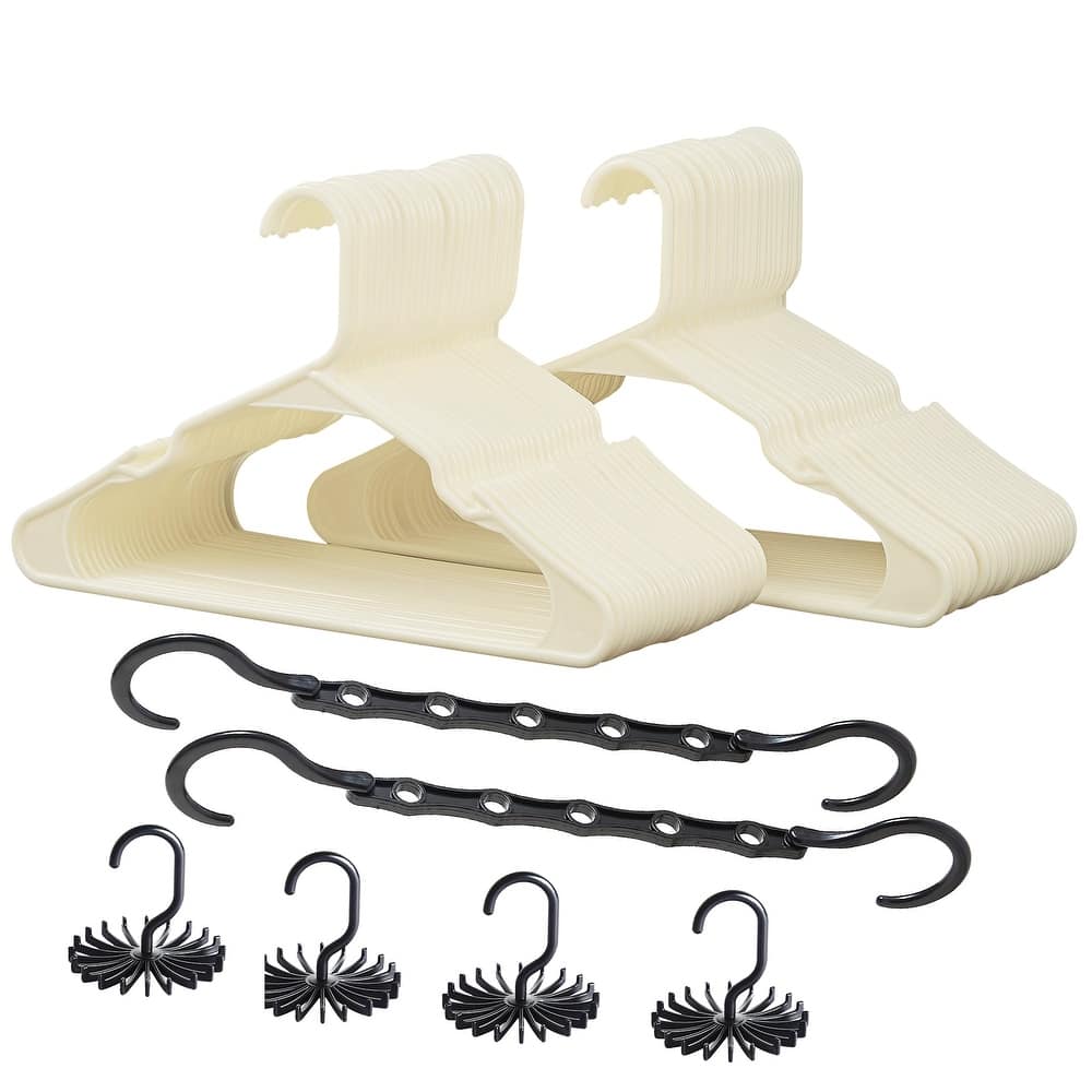 VECELO 100 Pcs Plastic Adult Hangers Holds Up To 10 Lbs Clothes Hangers