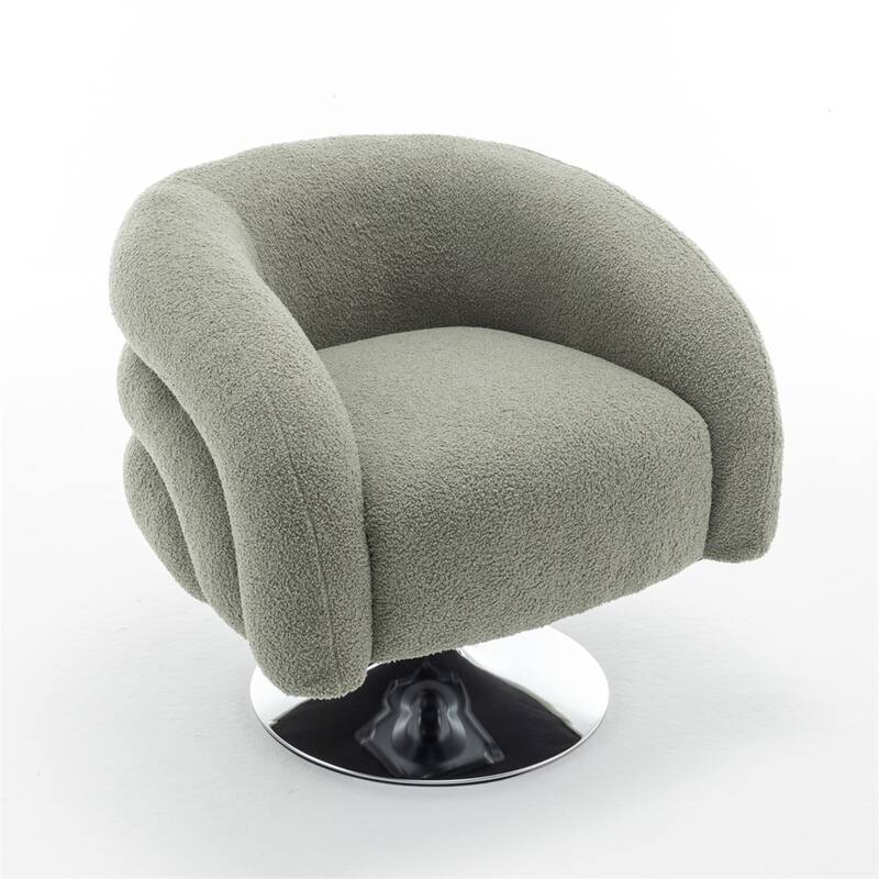 Modern Single Swivel Upholstered Sofa Chair with Base