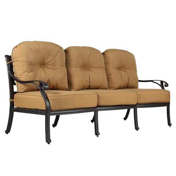 Ventura Cast Aluminum Sofa with Cushion On Sale Overstock 30645235