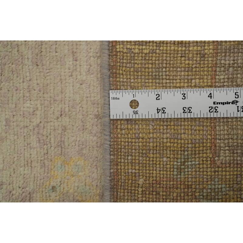 Hand Knotted Oriental 100% Wool Carpet Traditional Floral Purples Ziegler Runner Rug - 8' 0'' X 2' 8''