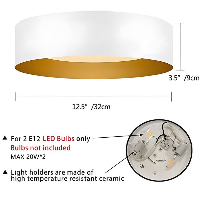 Modern Minimalist Round Drum Flush Mount Ceiling Lights