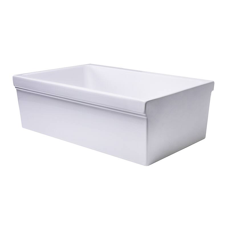 Highpoint Collection Fireclay Reversible Double Lip Farmhouse Sink