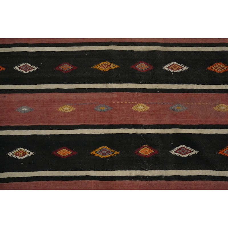 Hand Woven Oriental 100% Wool Carpet Southwestern Tribal Multi-Colored Kilim Area Rug - 7' 11'' X 5' 5''