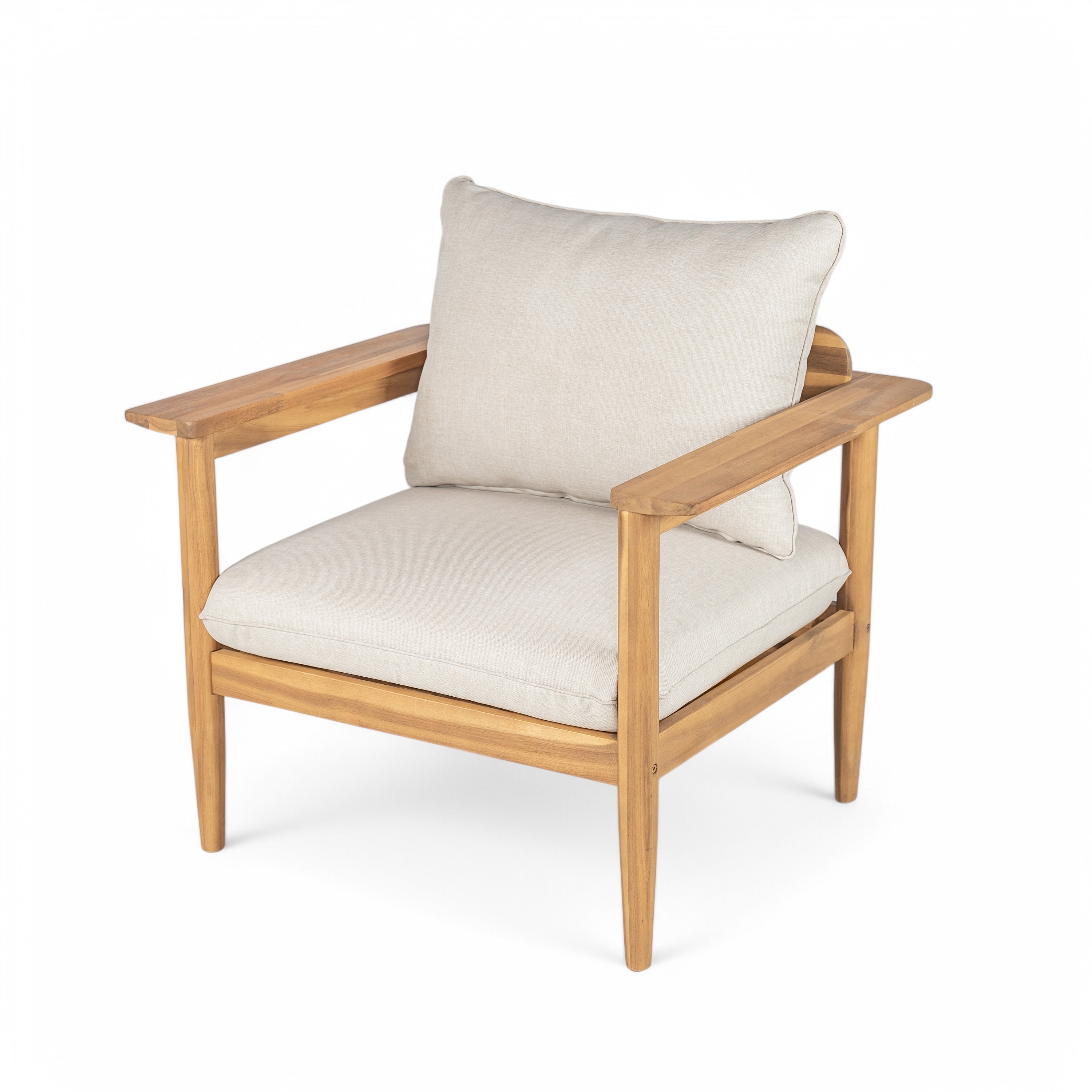 Wood Lounge Chair Leisure Chair Sofa Chair with Cushions, Padded Chair Office Chair Reception Chair Side Chair