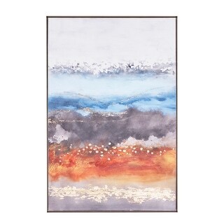 Canvas Abstract Framed Wall Art with Gold Frame - Multi Colored - Roche ...