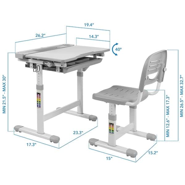 Shop Mount It Kids Desk And Chair Set Height Adjustable