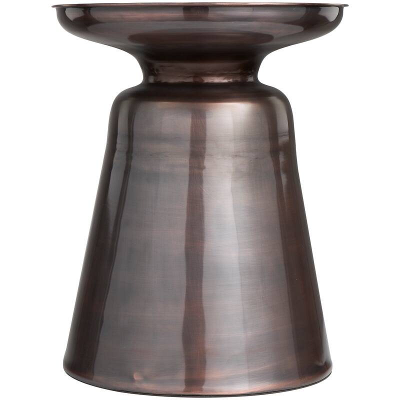 Copper Metal Accent Table with Bell Shaped Base