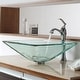 preview thumbnail 7 of 9, Kraus 16-1/2" Aquamarine Glass Vessel Bathroom Sink - Includes Pop-Up