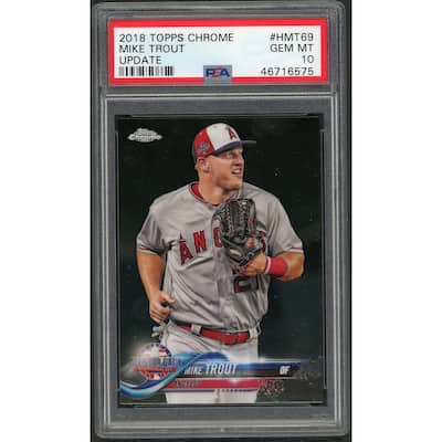 Mike Trout MLB 2018 Topps Chrome Update Baseball Card #HMT69 Graded PSA 10 GEM MINT - 8'6" x 11'6"