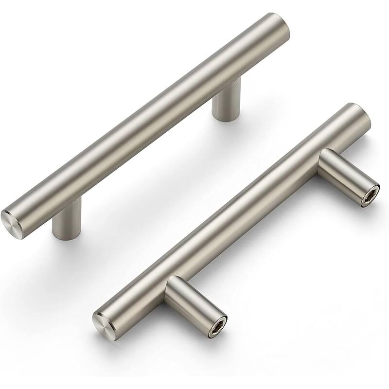 30-Pack Cabinet Pulls - 5" Handles, 3" Hole Center for Kitchen Drawers - Satin Nickel