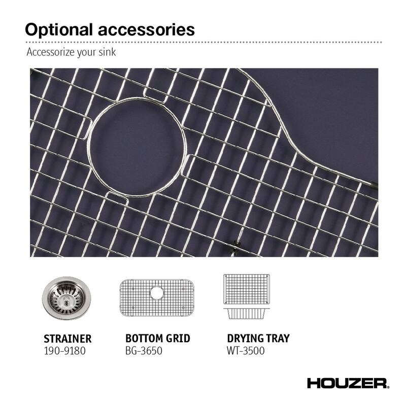 Houzer Porcela 30-9/10" Single Basin Undermount Porcelain Enameled