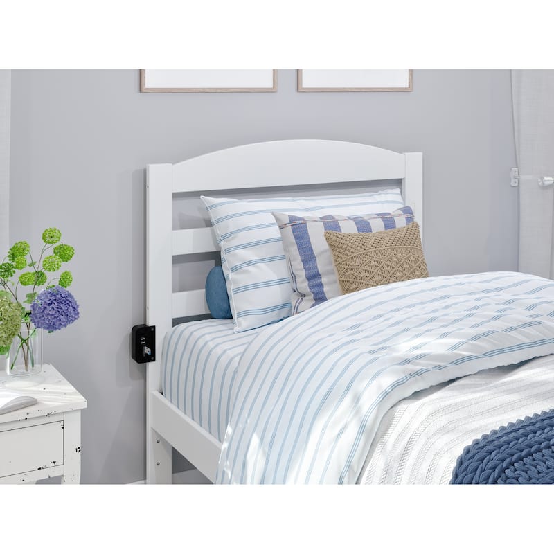 Warren Solid Wood Platform Bed with Attachable USB Charger