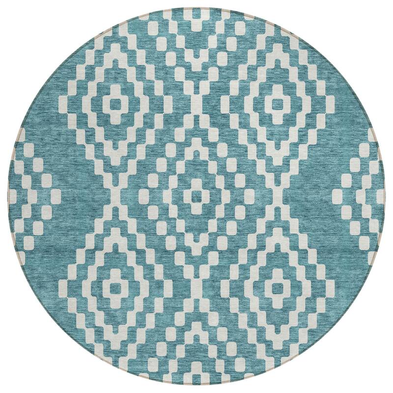 HomeRoots Geometric Transitional Rectangle Outdoor Rug