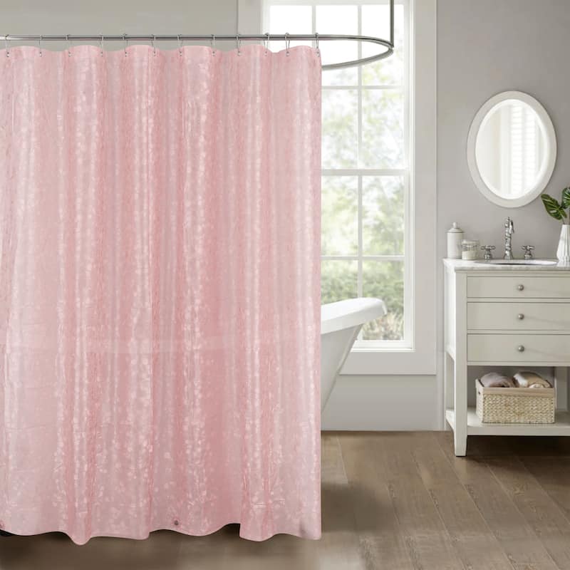 Terrazzo Embossed Design Peva Shower Curtain Liner - Blush