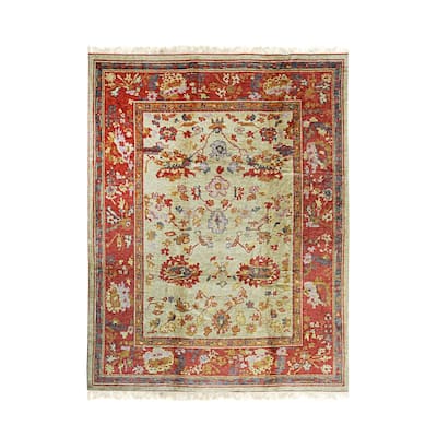 Red Traditional Oushak Rug, 9'3 x 12'3 - 9'3 x 12'3