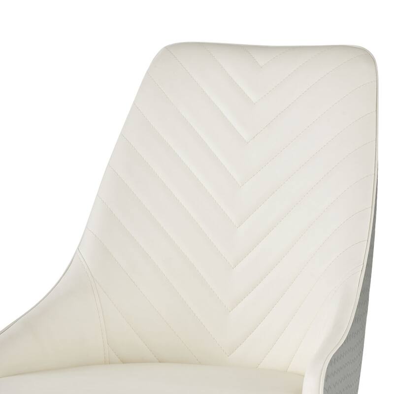 Faux Leather Upholstered Dining Chairs with Woven Back, Set of 2 - 18.11"W x 21.26"D x 36.61"H