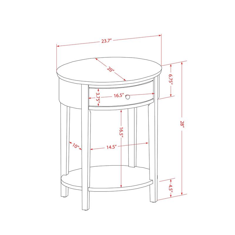 East West Furniture Mid Century Modern Nightstand with 1 Wood Drawer, Stable and Sturdy Constructed -(Finish Option)