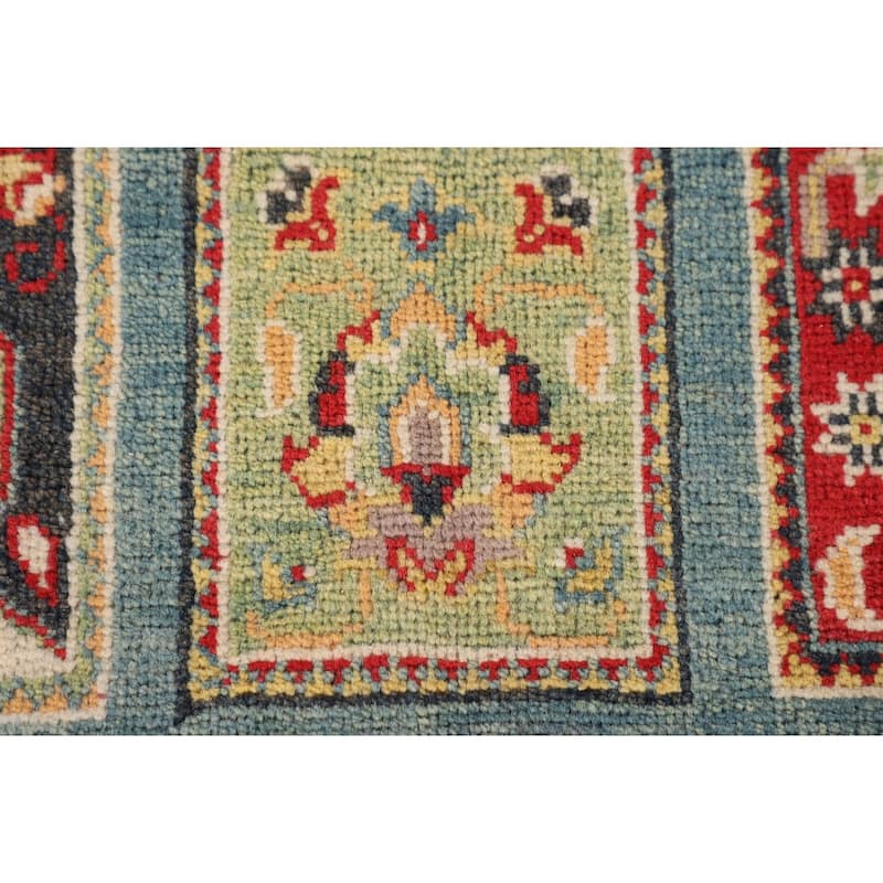 Garden Design Blue Kazak Accent Rug Handmade Wool Carpet - 3'4" x 5'3"