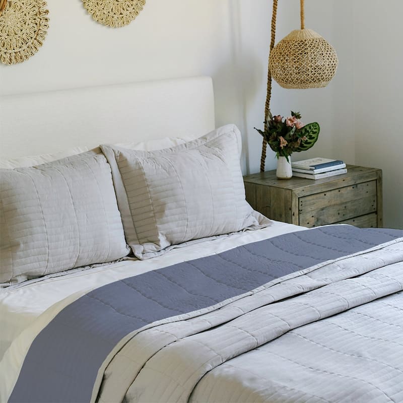 Jennifer Adams Codora 3pc. Wrinkle-Resistant Reversible Coverlet Set