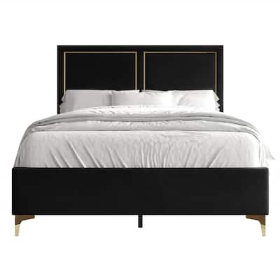 CraftPorch Minimalist Upholstered Velvet Bed