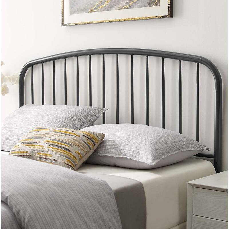 Margate Classic Queen Size Grey Metal Headboard