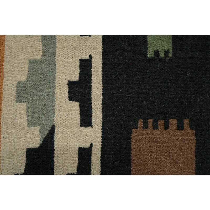 Hand Woven Oriental 100% Wool Carpet Southwestern Tribal Multi-Colored Kilim Area Rug - 11' 6'' X 11' 6''