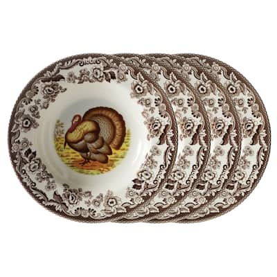 Spode Woodland Set of 4 Soup Bowls - 9 inch