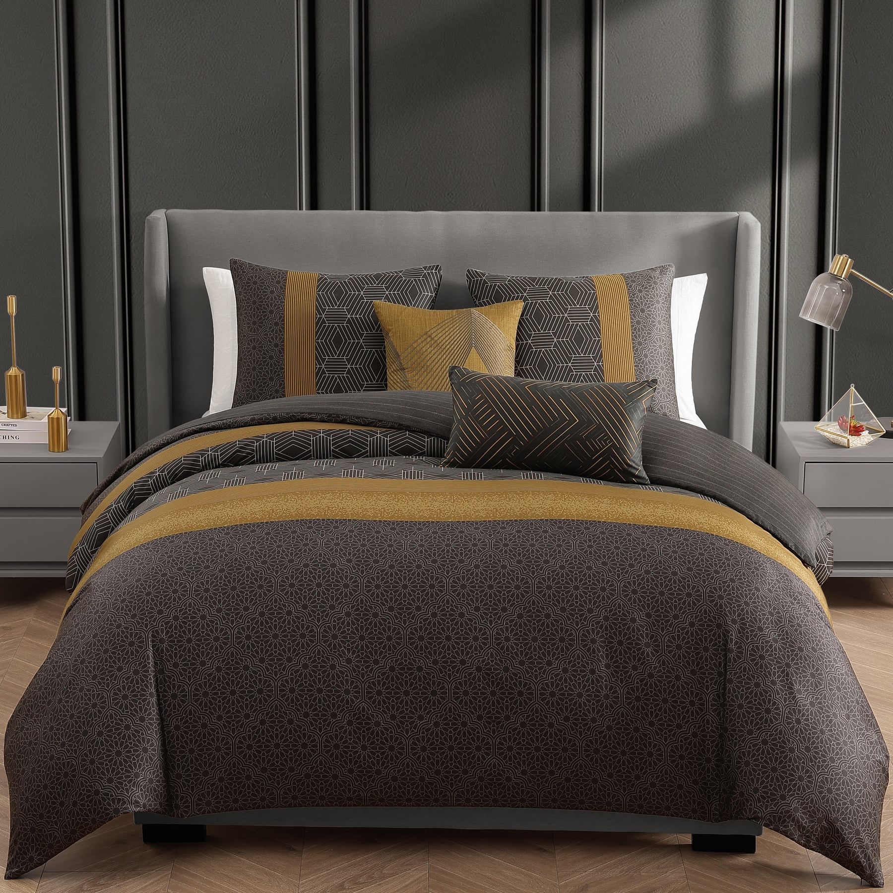 Bebejan Golden Hex 5 Piece Reversible Comforter Set